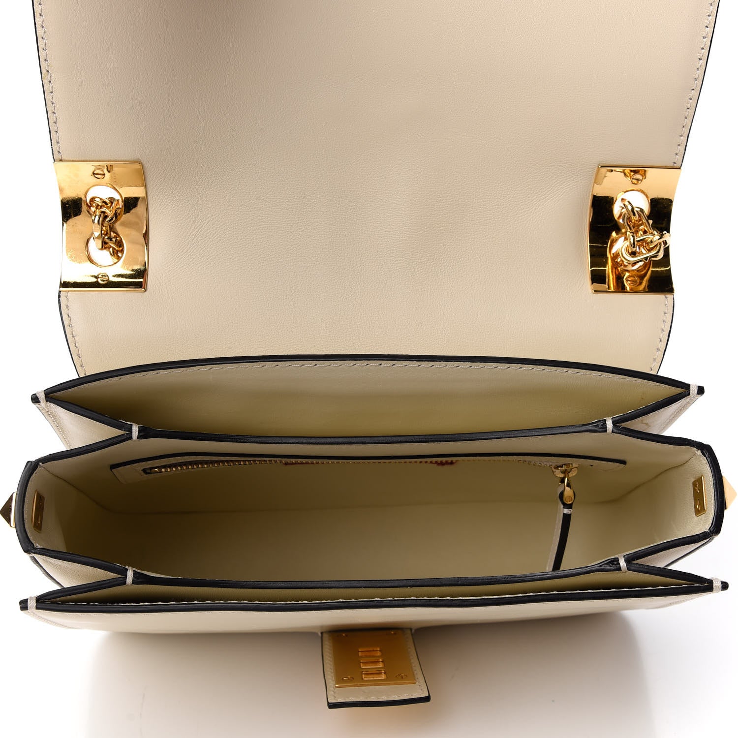 Valentino Garavani Vitello B-Rockstud Flap Light Ivory 5 of 10