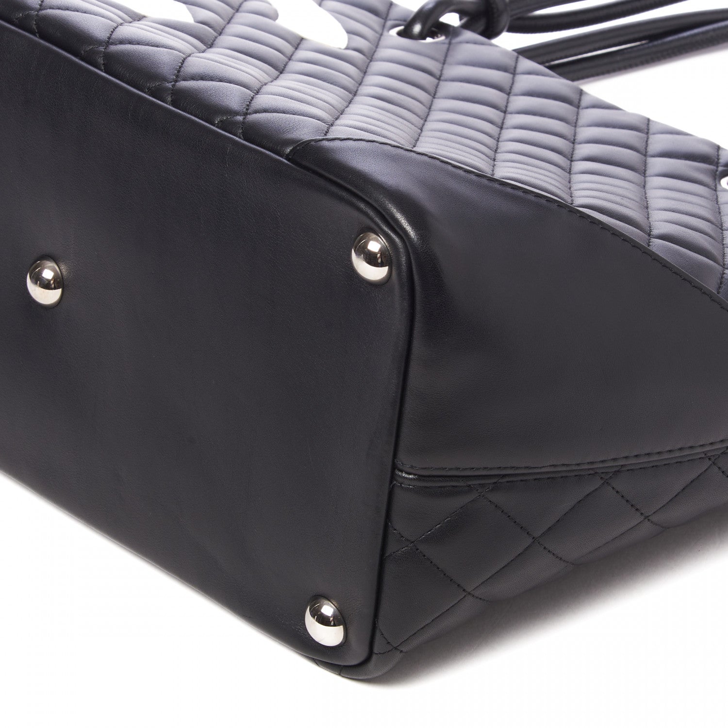 Chanel Calfskin Quilted Large Cambon Tote Black White 4 of 9