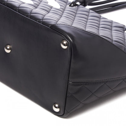 Chanel Calfskin Quilted Large Cambon Tote Black White 4 of 9