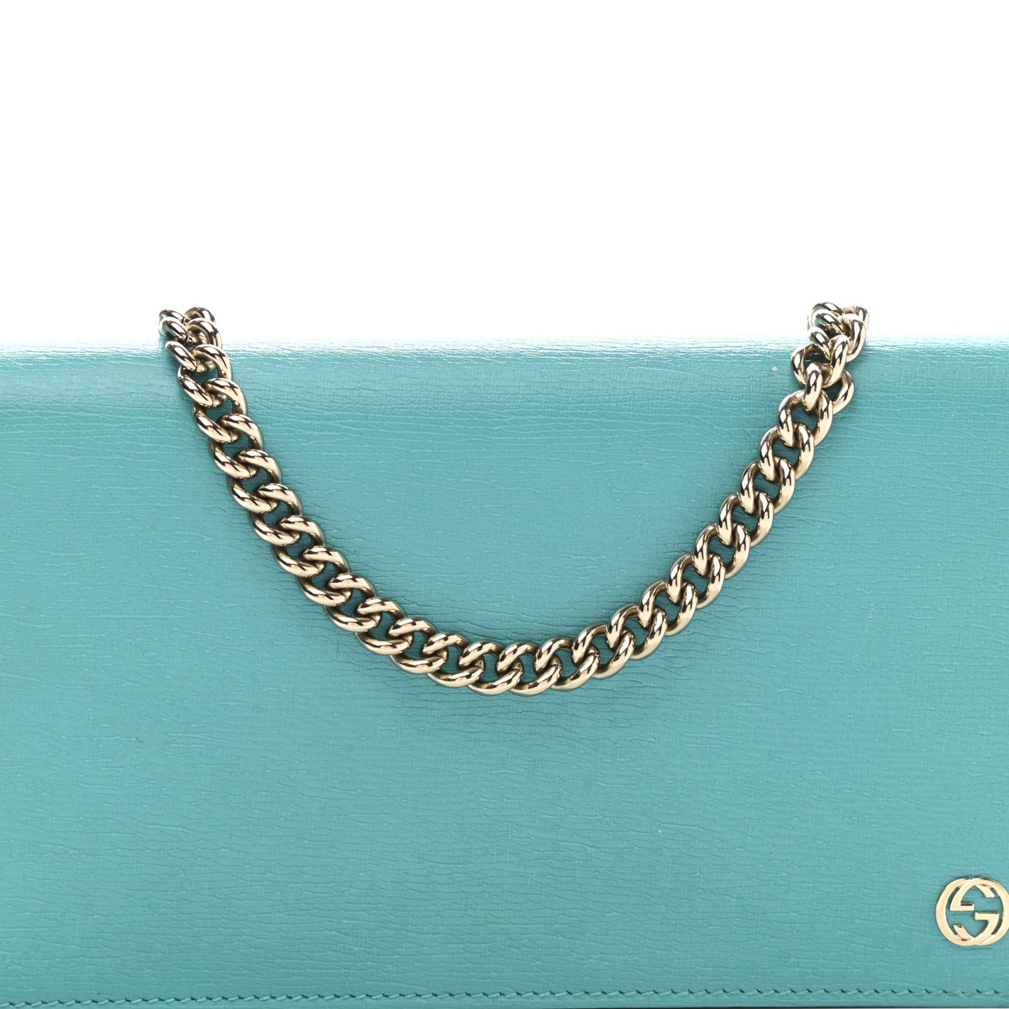 Shangai Calfskin Medium Betty Chain Wallet Fresia Blue
