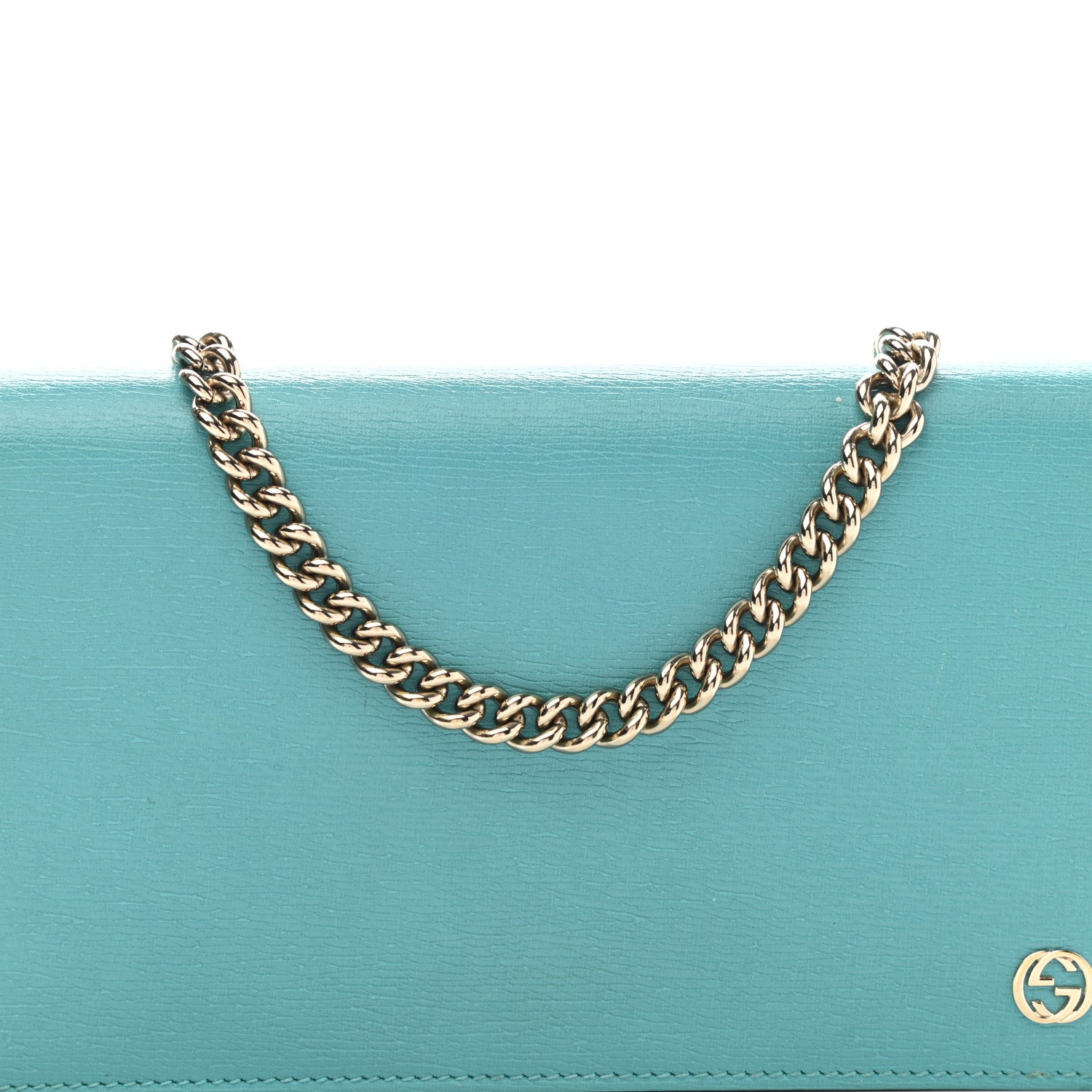 Gucci Shangai Calfskin Medium Betty Chain Wallet Fresia Blue 7 of 11