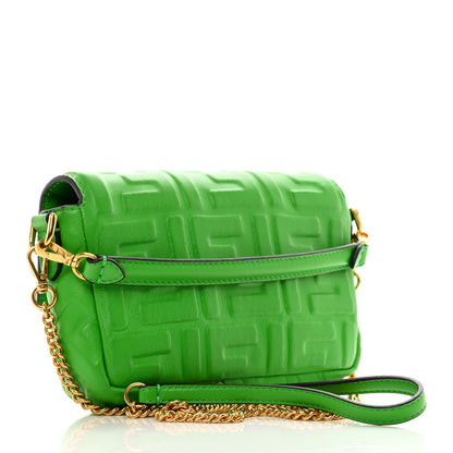 Fendi Nappa FF 1974 Embossed Mini Baguette Tomatillo 3 of 11