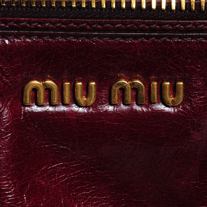 Miu Miu Vitello Shine Double Zip Tote Amaranth 7 of 10