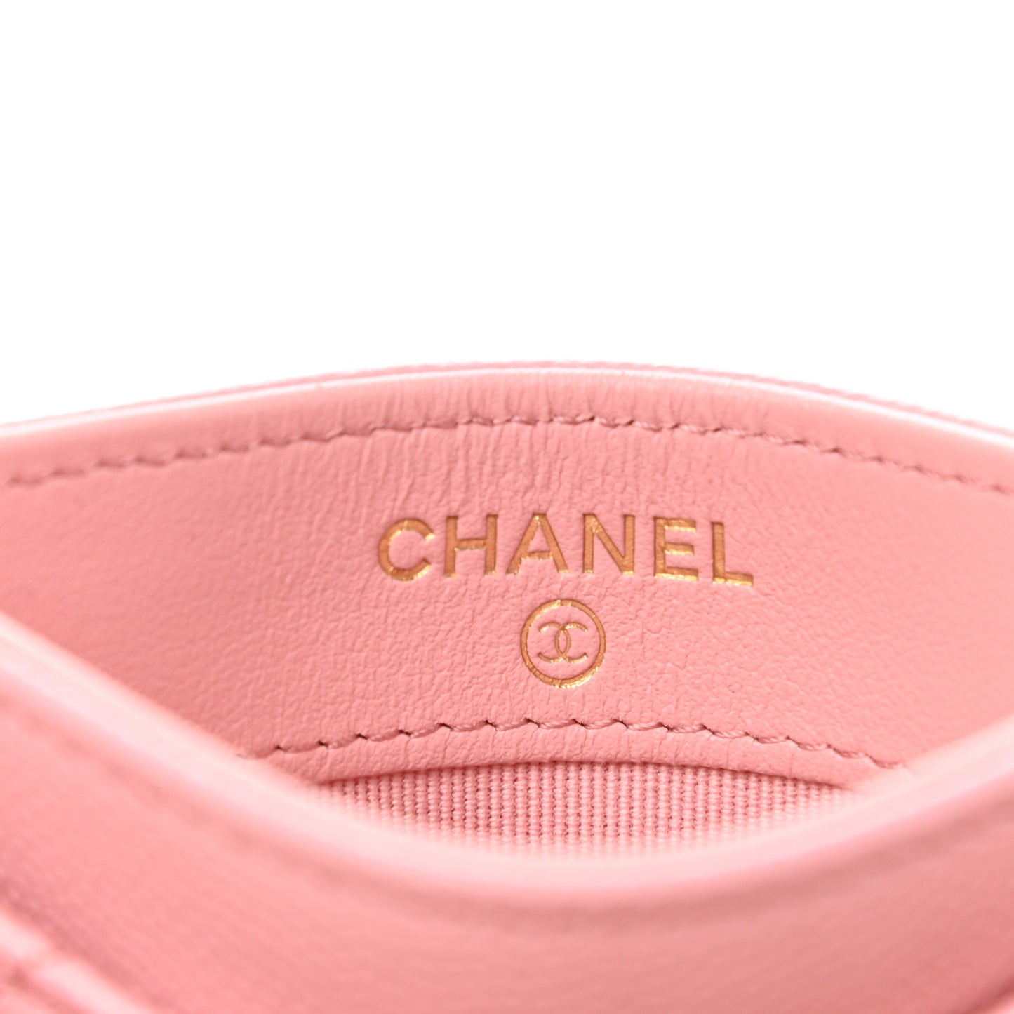 Caviar Quilted Card Holder Pink