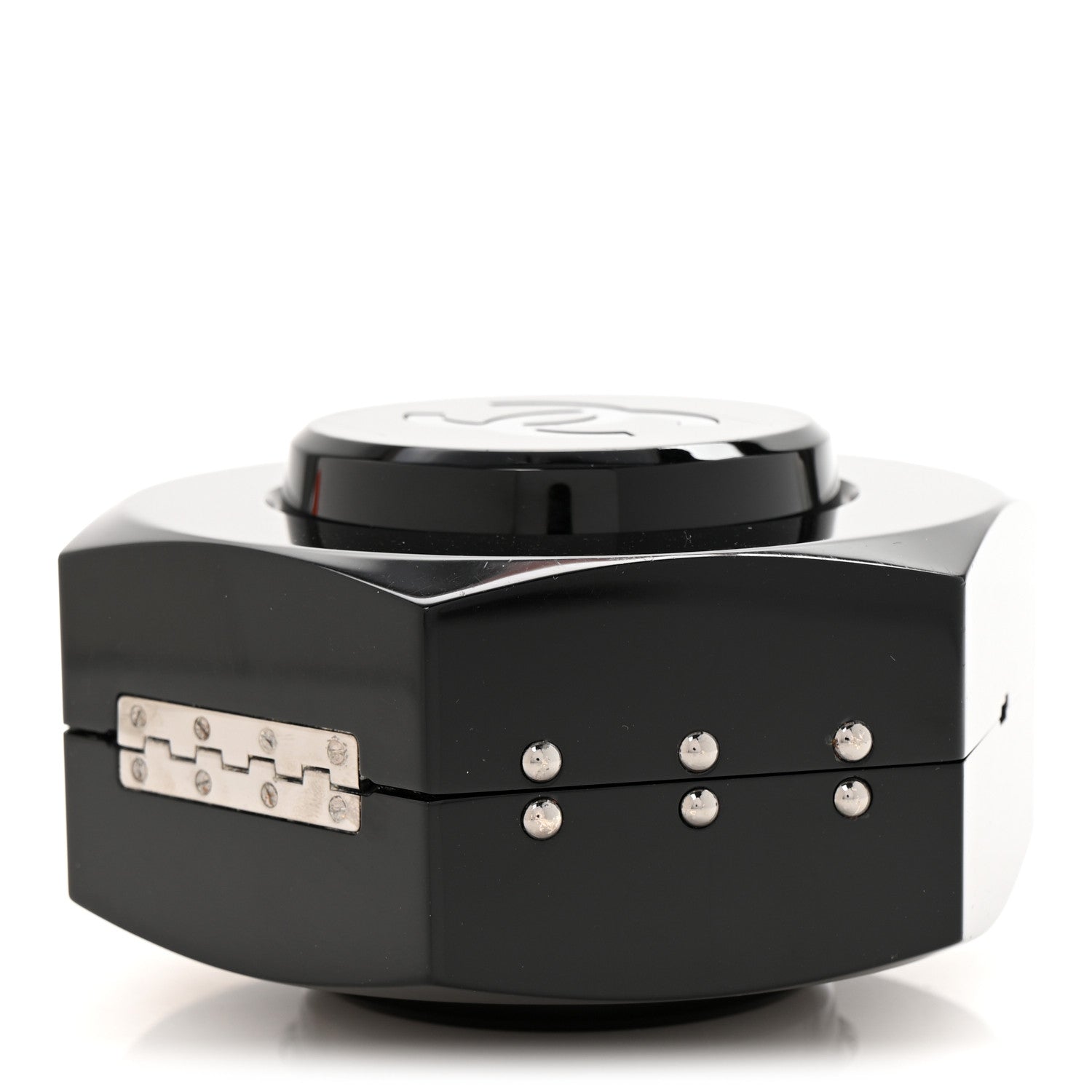 Chanel Plexiglass Octagon CC Minaudiere Clutch Black 10 of 11