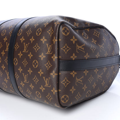 Louis Vuitton Monogram Macassar Keepall Bandouliere 45 9 of 14