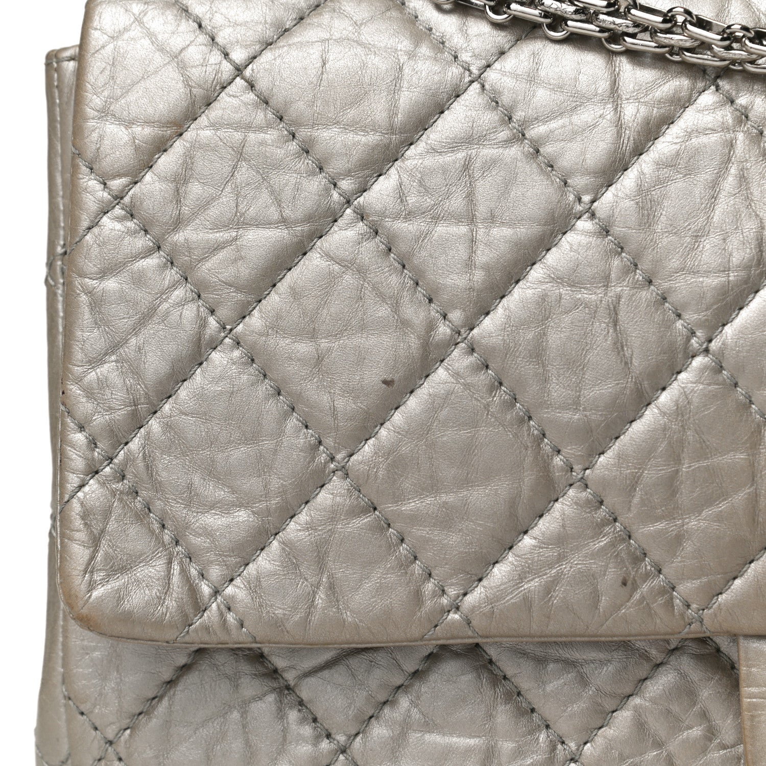 Chanel Metallic Aged Calfskin Quilted 2.55 Reissue 227 Flap Grey 14 of 16