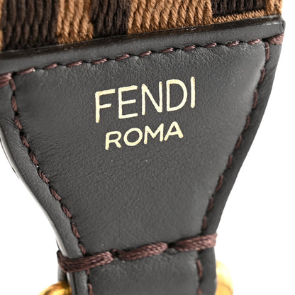 Fendi Ribbon Vitello Century FF 1974 Flat Studded Strap You Fango Marrone Ebano 4 of 5