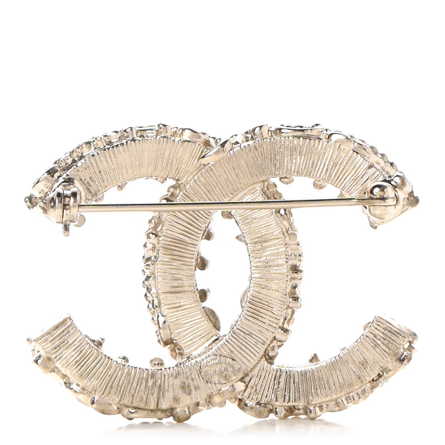 Enamel CC Baroque Brooch Black Gold