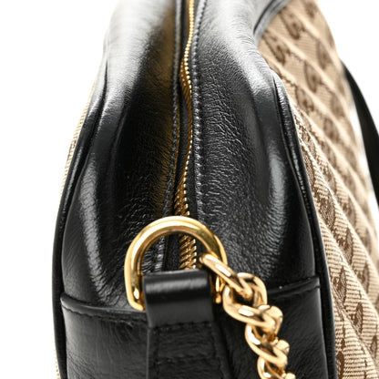 Gucci Monogram Matelasse Diagonal Small GG Marmont Chain Shoulder Bag Beige Black 11 of 11