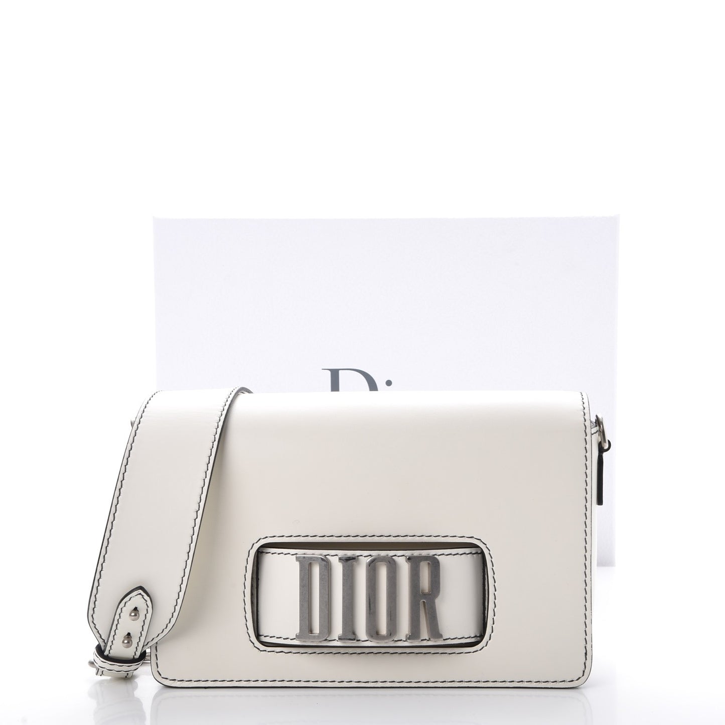 Smooth Calfskin Dio(r)evolution Flap Bag Off White