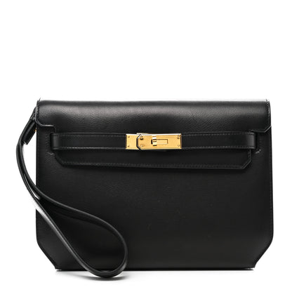 Hermes Evercolor Kelly Depeches 25 Pouch Black 1 of 10