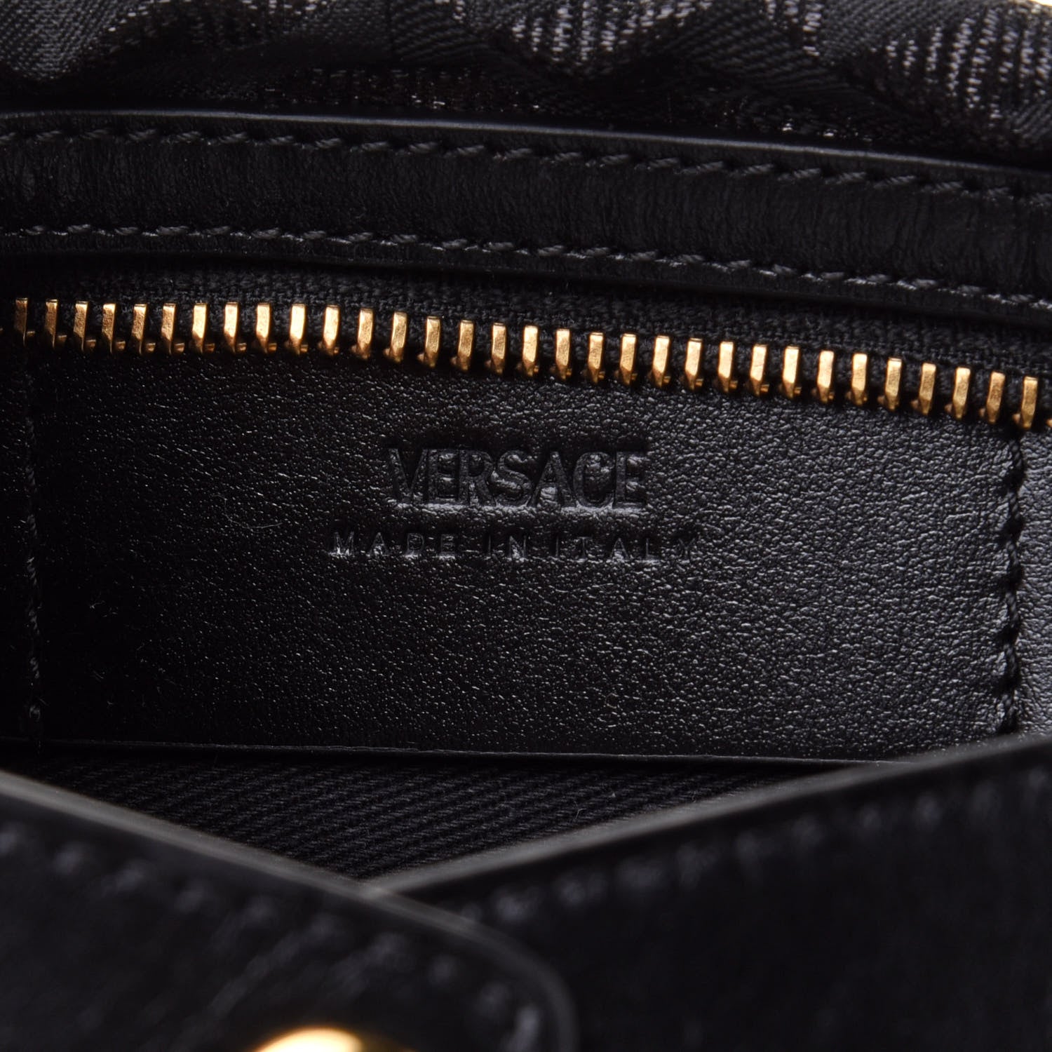 Versace Metallic Canvas La Greca Signature Mini Bag Black 6 of 10