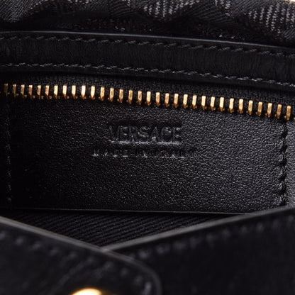 Versace Metallic Canvas La Greca Signature Mini Bag Black 6 of 10