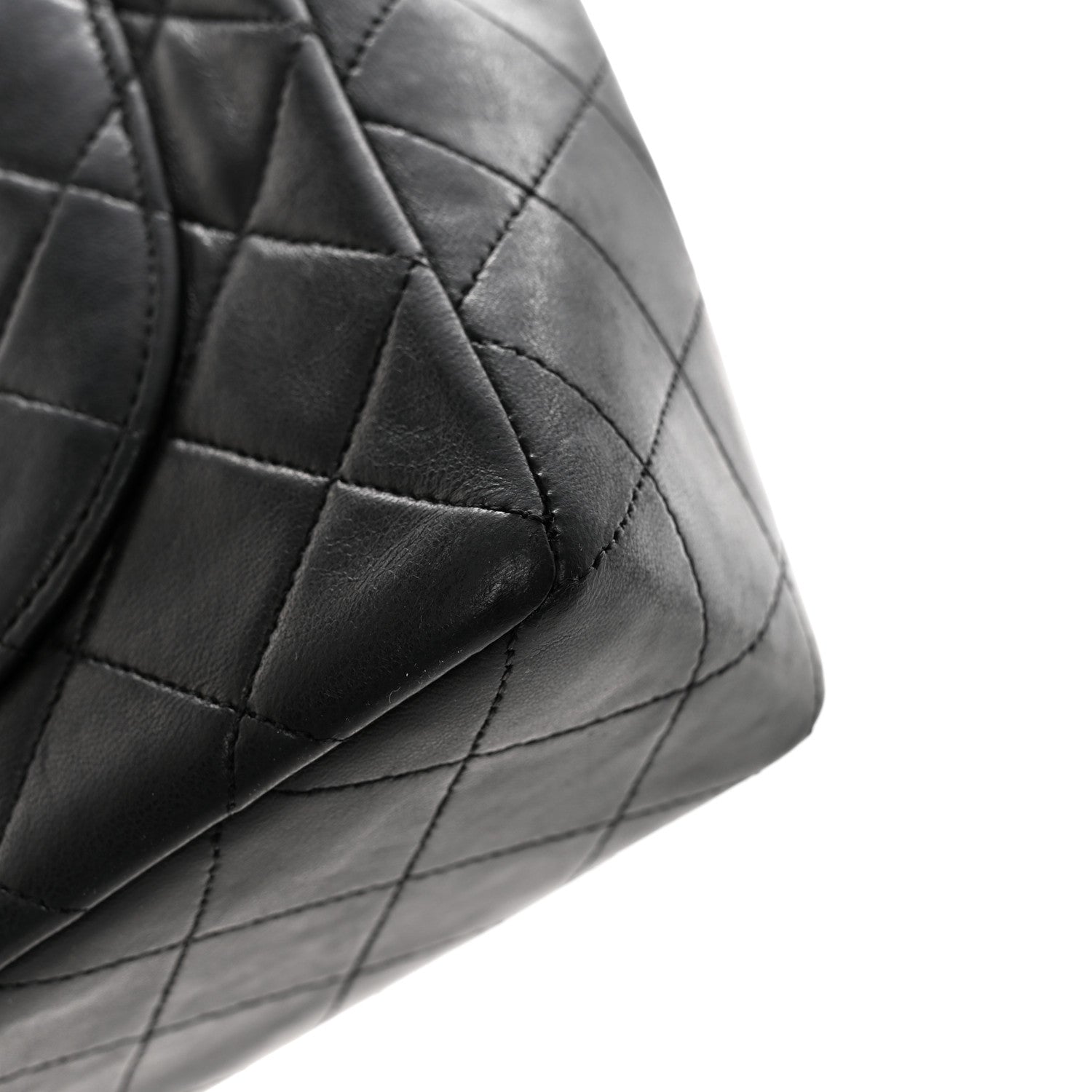 Chanel Lambskin Quilted Single Flap Black White 12 of 15