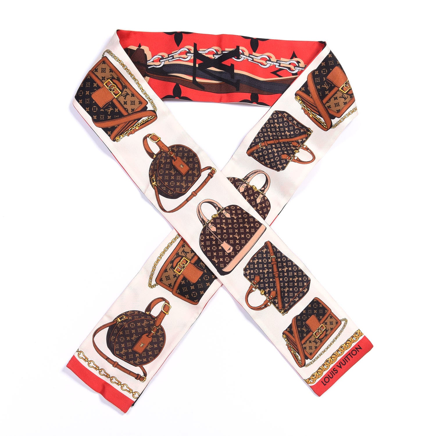 Louis Vuitton Silk Monogram Tribute To Bandeau Red 1 of 3