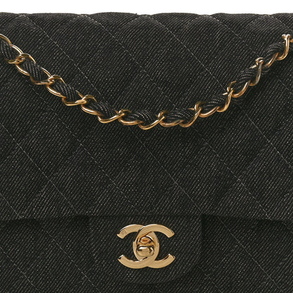 Chanel Denim Quilted Medium Double Flap Black 8 of 11