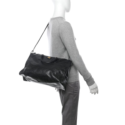 Gucci Fluffy Calfskin Morpheus Weekender Duffle Black 2 of 10
