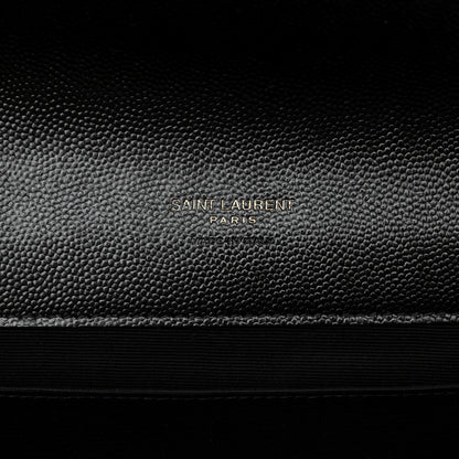 Saint Laurent Grain De Poudre Textured Mixed Matelasse Triquilt Monogram Clutch Black 6 of 15