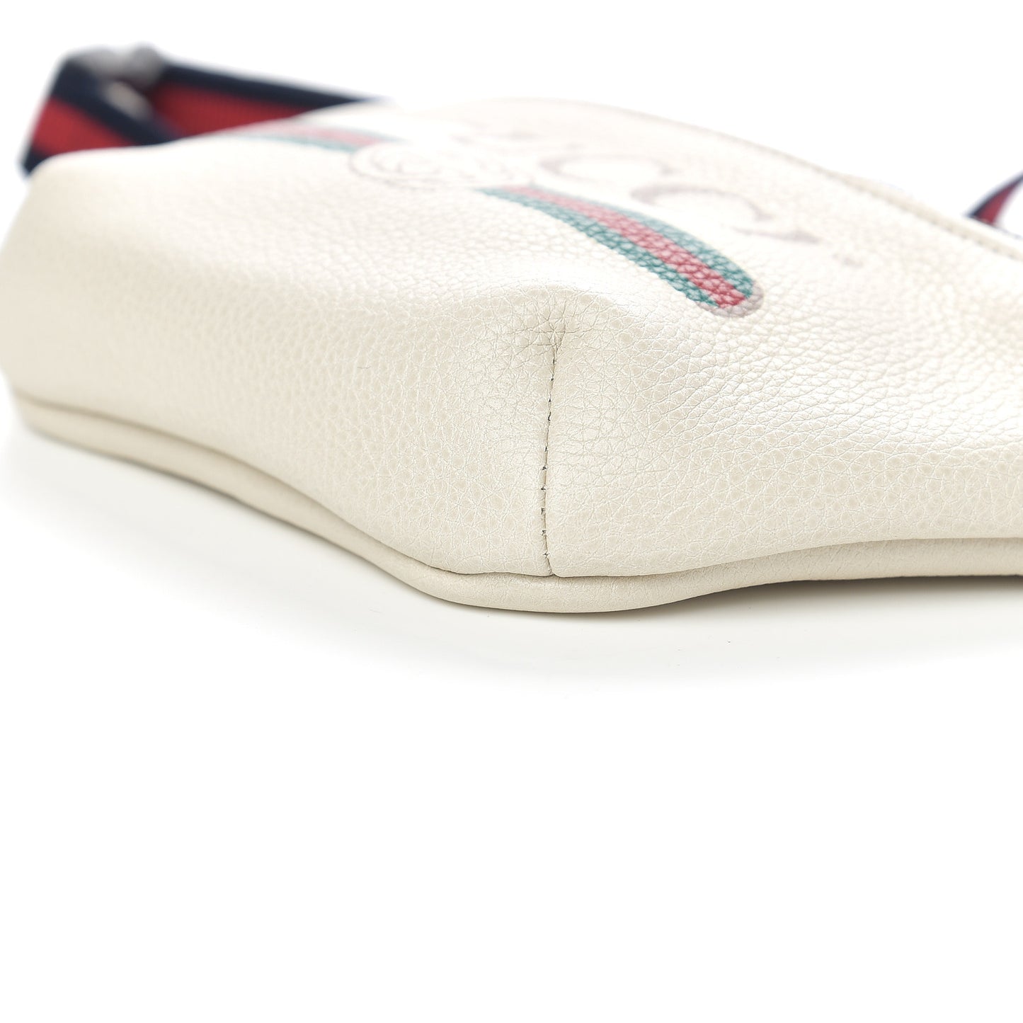 Grained Calfskin Small Logo Belt Bag White