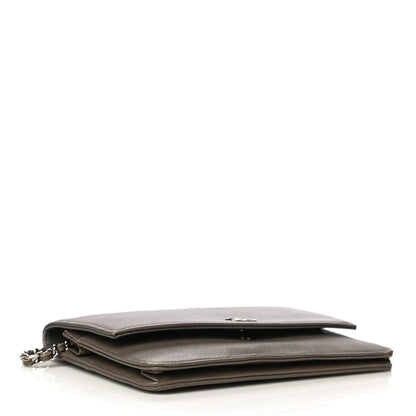 Chanel Caviar Sevruga Wallet On Chain WOC Grey 4 of 15