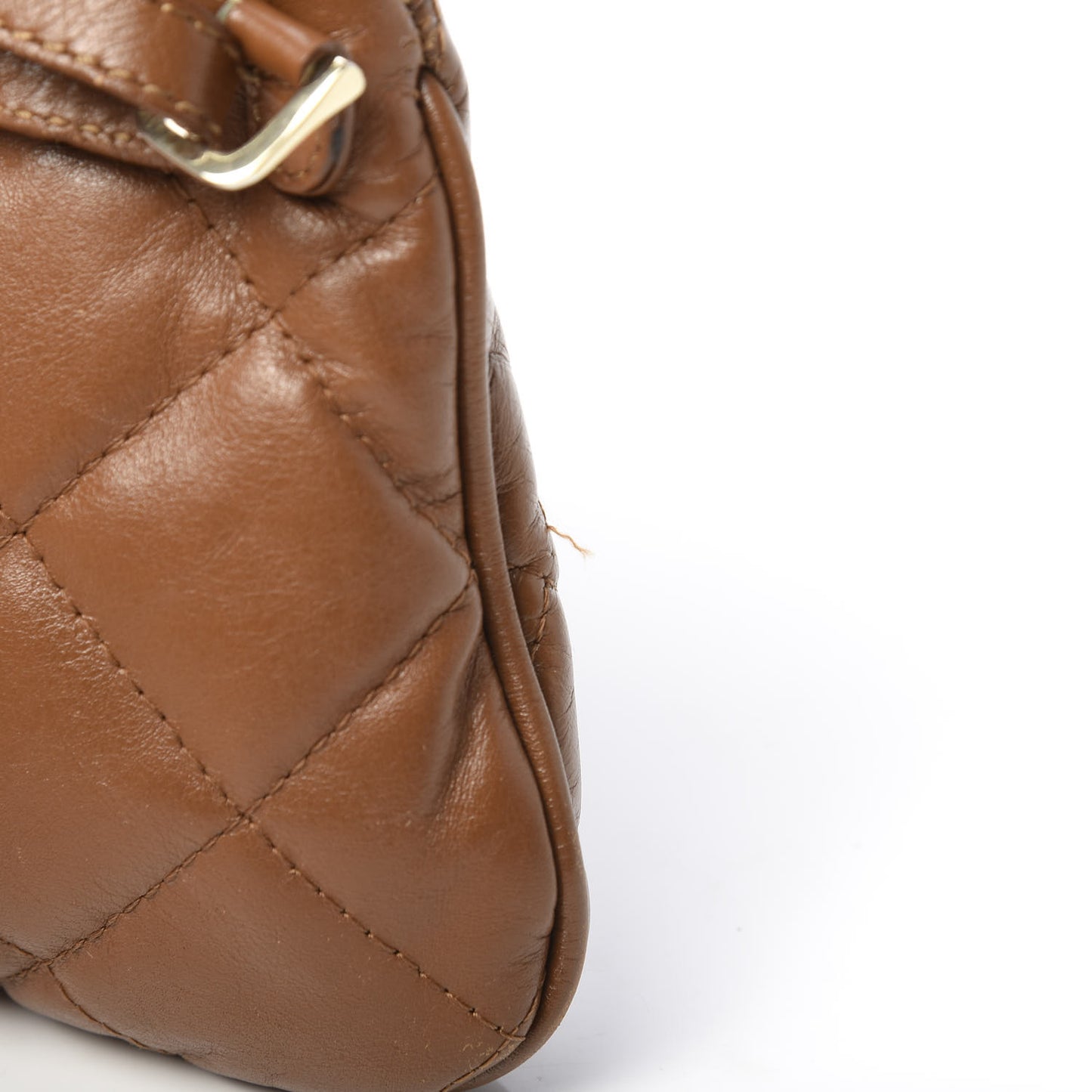 Lambskin Quilted Small Manor Pochette Shoulder Bag Dark Beige