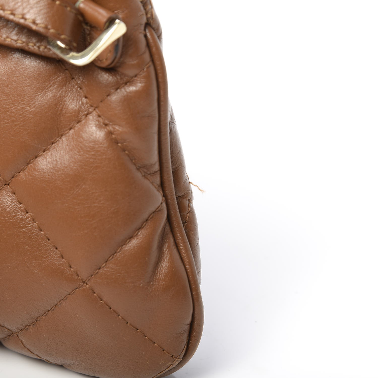 Burberry Lambskin Quilted Small Manor Pochette Shoulder Bag Dark Beige 12 of 13