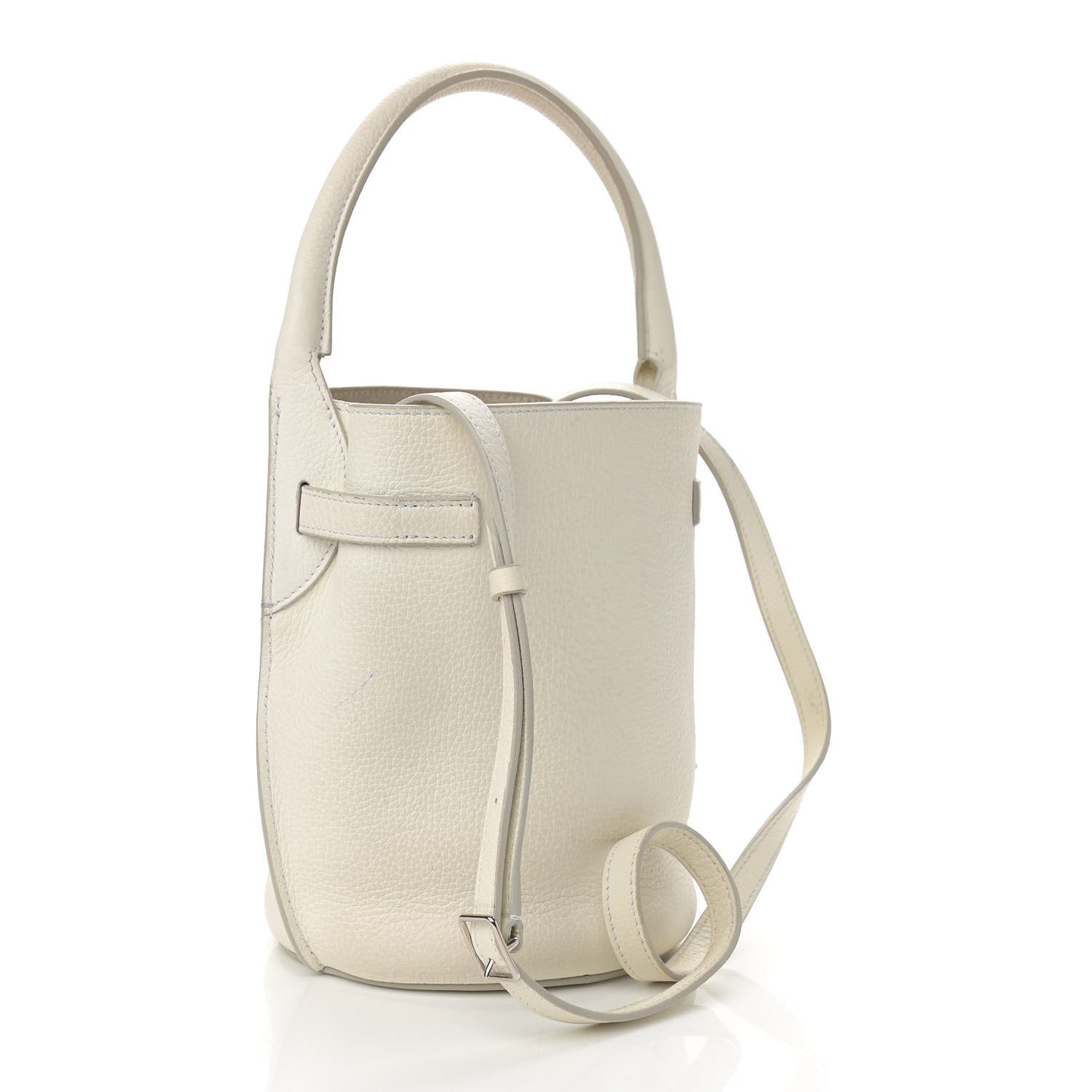 Supple Grained Calfskin Nano Big Bag Bucket White