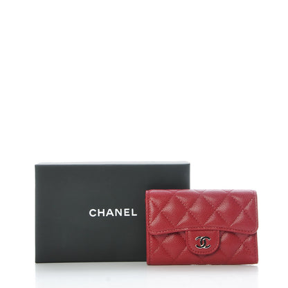 Chanel Caviar Quilted Card Holder Dark Pink 9 of 9