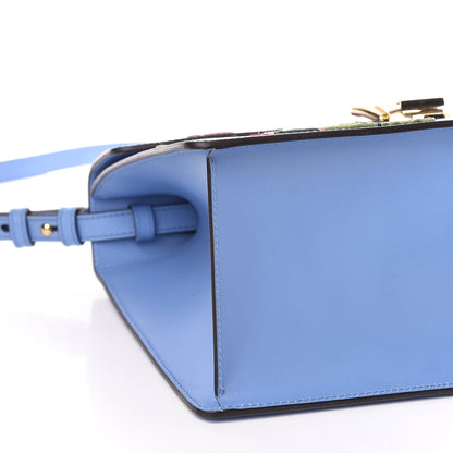Gucci Calfskin Embroidered Medium Sylvie Top Handle Bag Clear Sky Blue 9 of 10