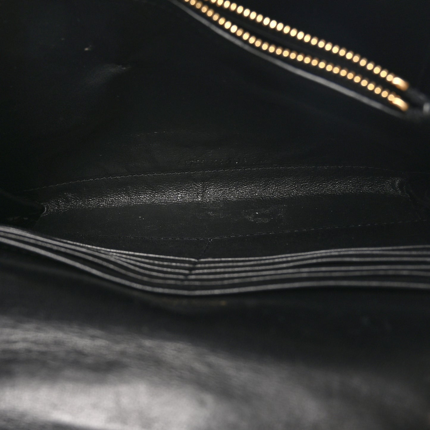 Lambskin Matelasse Monogram Vicky Chain Wallet Black