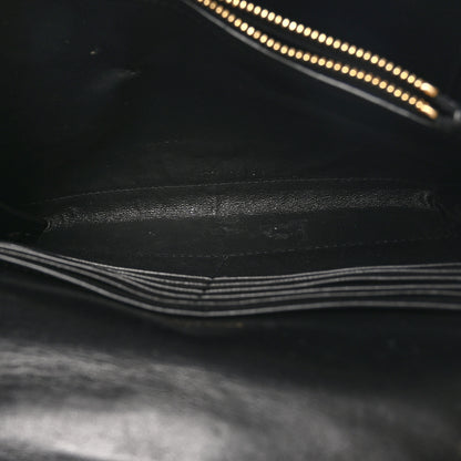 Saint Laurent Lambskin Matelasse Monogram Vicky Chain Wallet Black 5 of 10