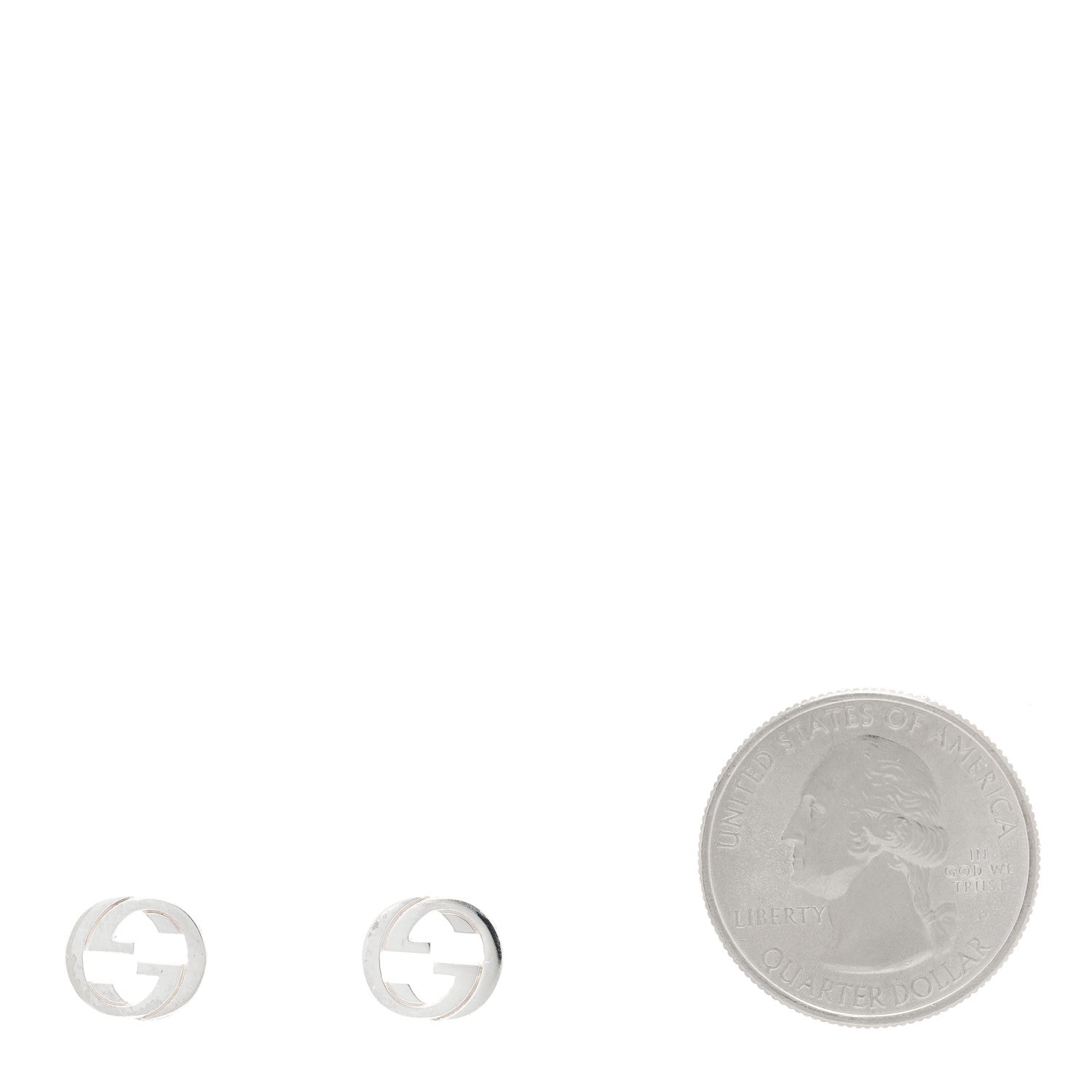 Gucci Sterling Silver Interlocking GG Stud Earrings 2 of 5