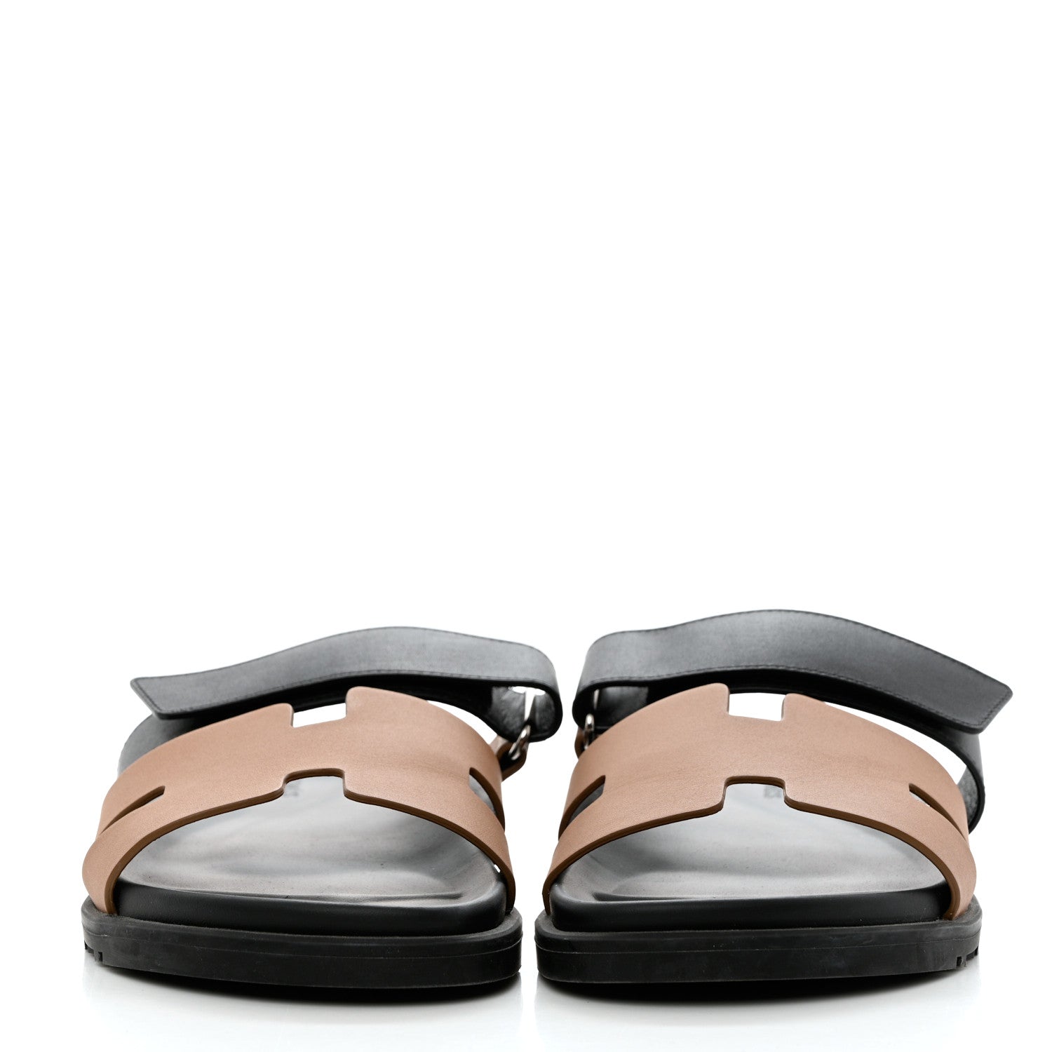 Hermes Calfskin Womens Chypre Sandals 41 Black Gold 2 of 10