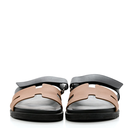 Hermes Calfskin Womens Chypre Sandals 41 Black Gold 2 of 10
