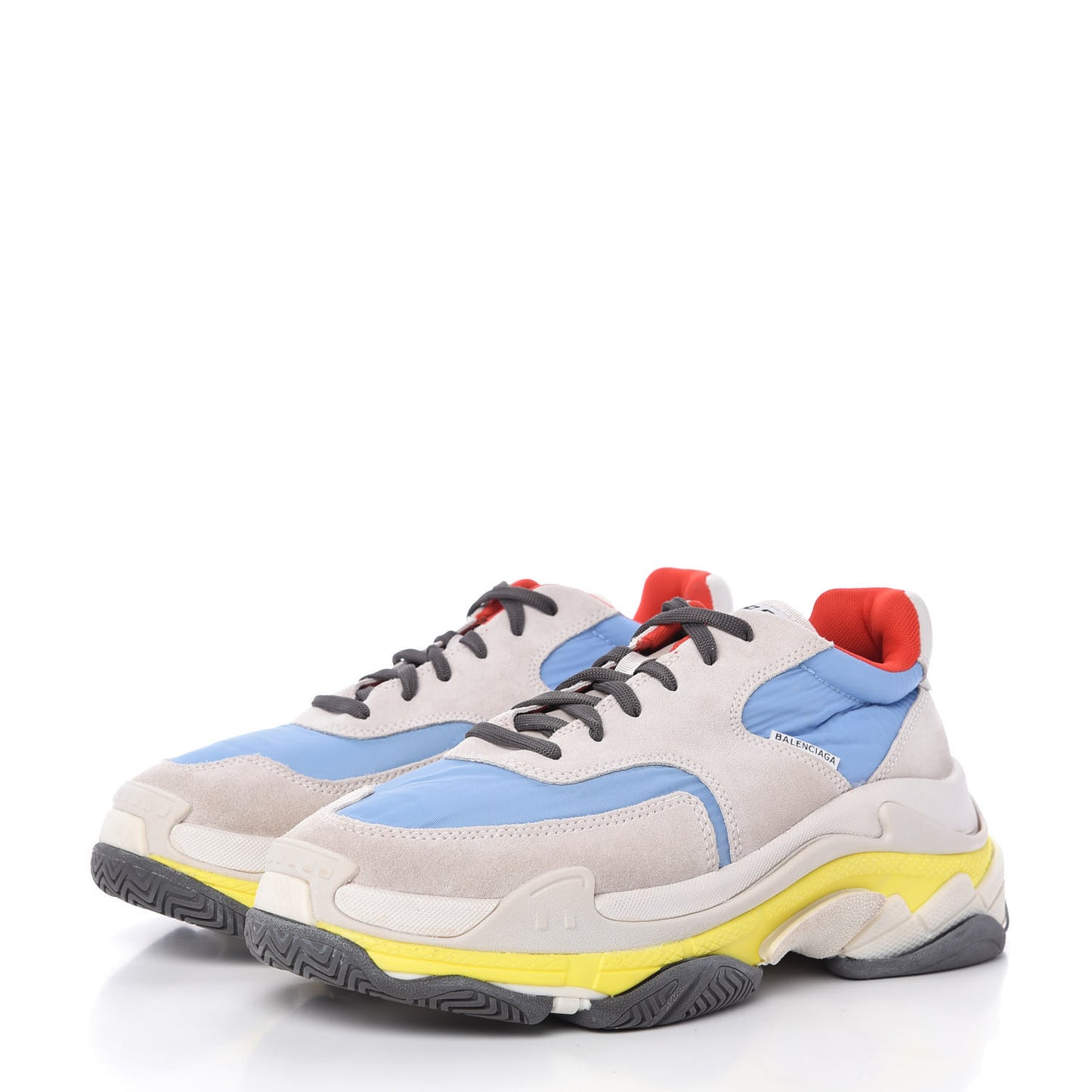 Nylon Suede Womens Triple S 2.0 Sneakers 42 Gris Bleu Rouge