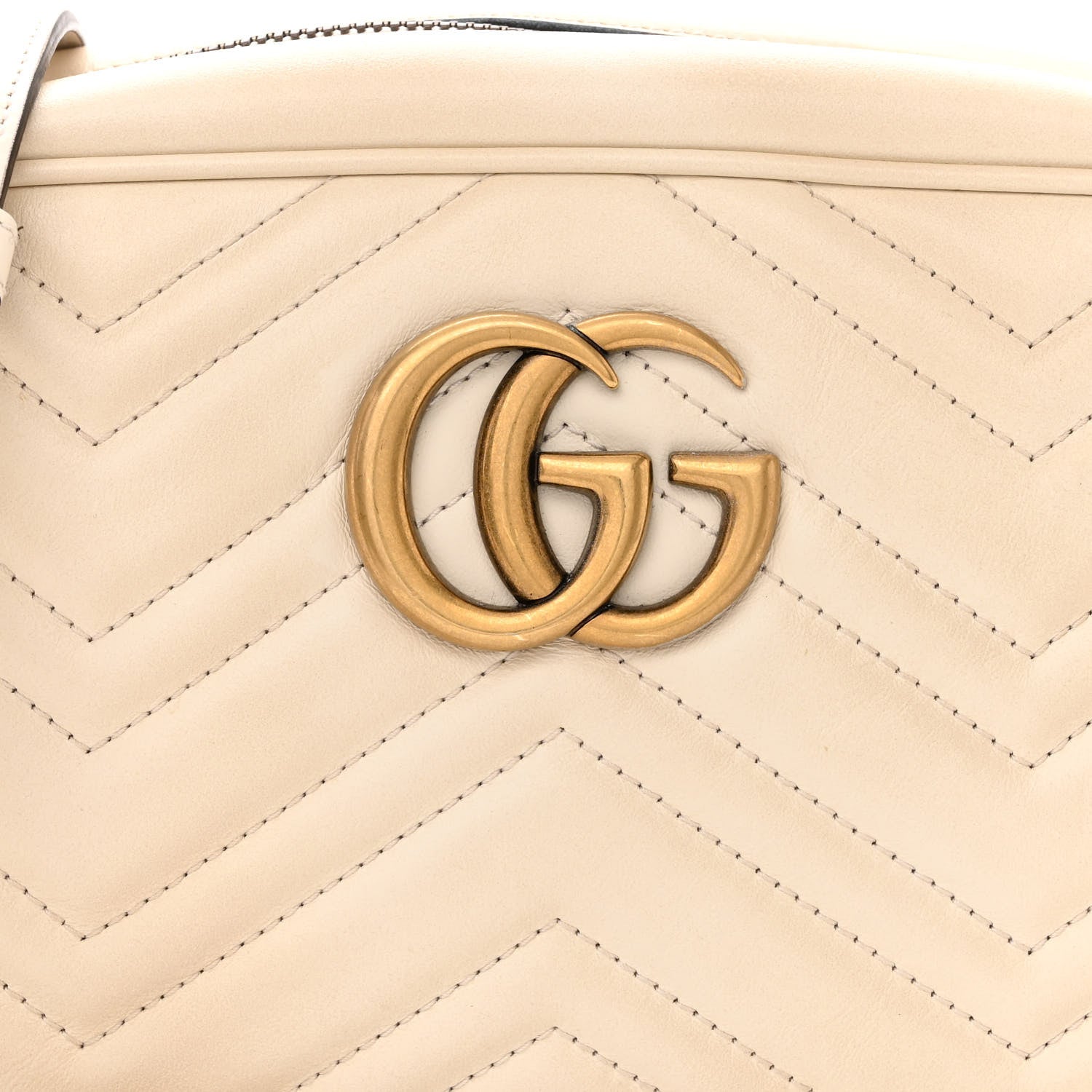 Gucci Calfskin Matelasse Small GG Marmont Chain Shoulder Bag White 8 of 15