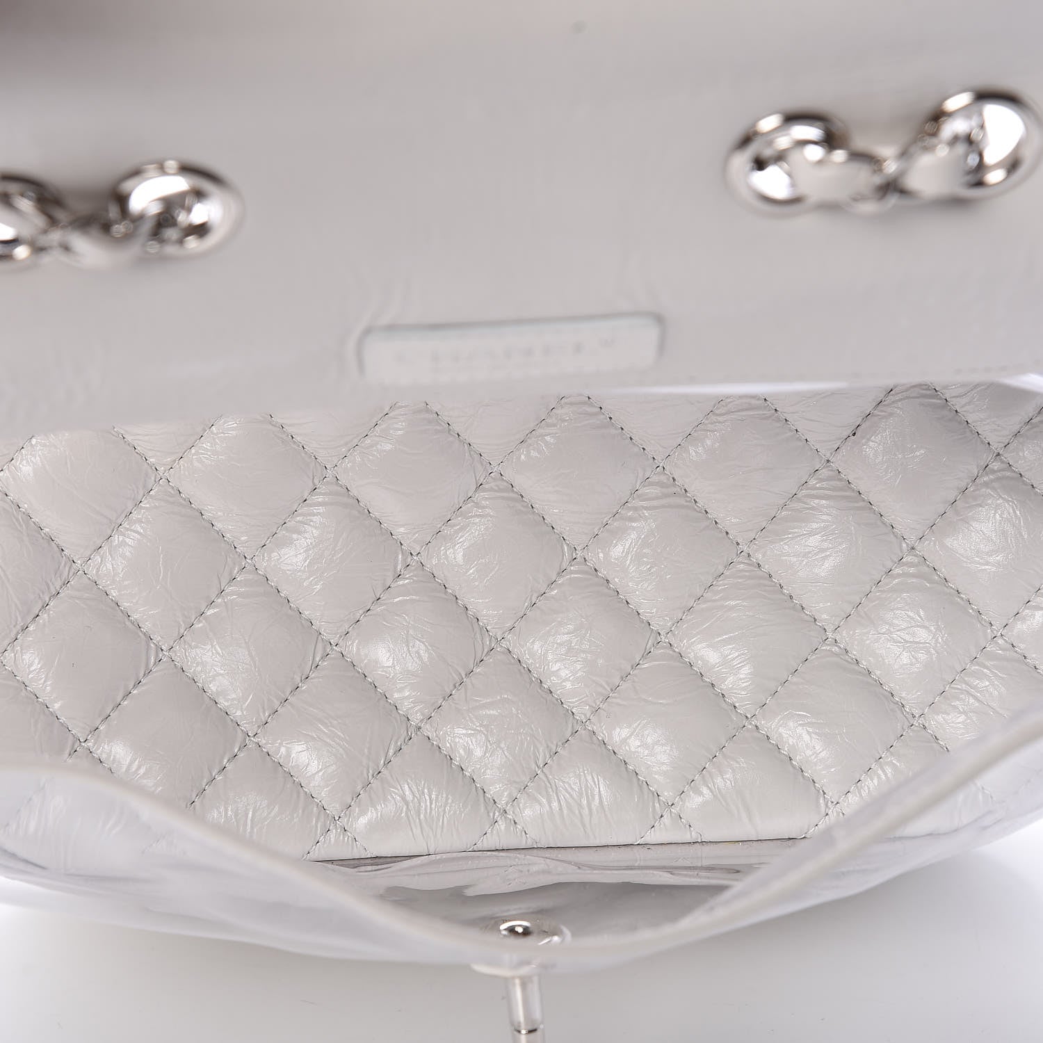 Chanel Crumpled Calfskin PVC Quilted Backpack White 8 of 18