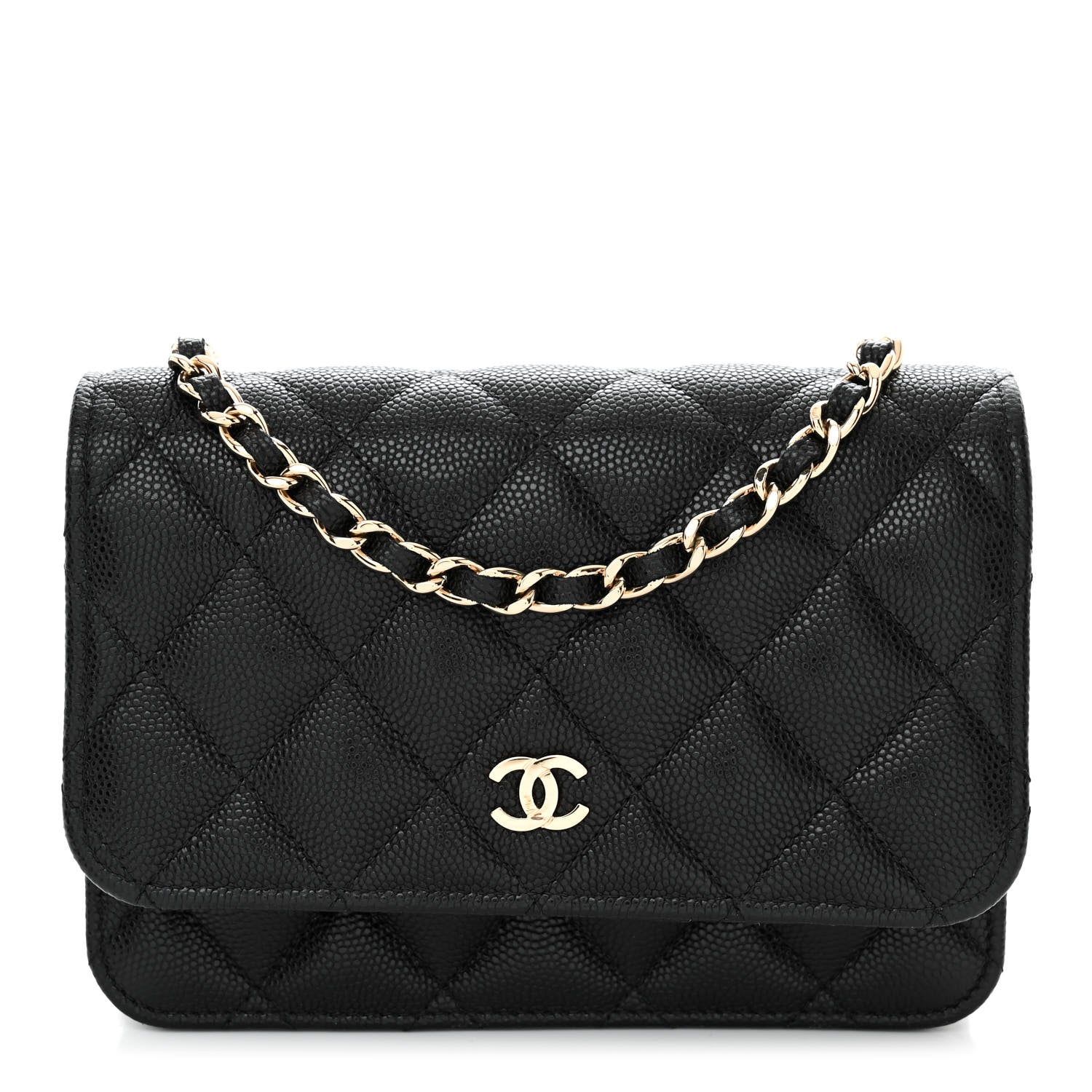 Chanel Caviar Quilted Mini Wallet On Chain WOC Black 1 of 10