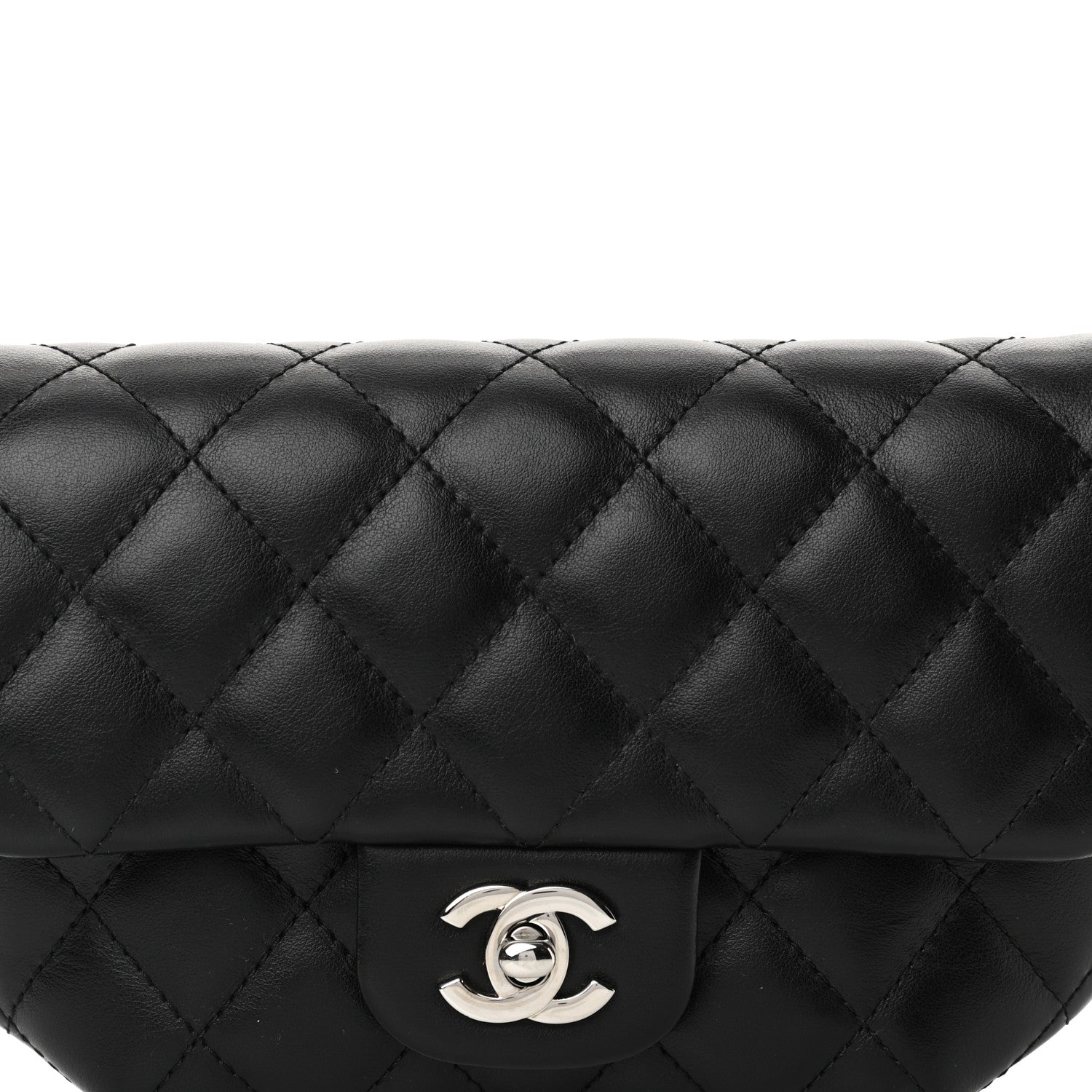Chanel Calfskin Quilted CC Uniform Flap Belt Bag Black 9 of 13