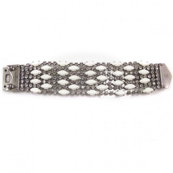 Louis Vuitton Swarovski Crystal Lock Bracelet Silver 1 of 4