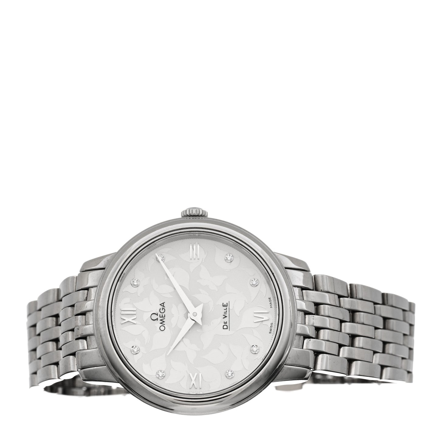 Stainless Steel Diamond 33mm De Ville Prestige Butterfly Quartz Watch 424.10.33.60.52.001