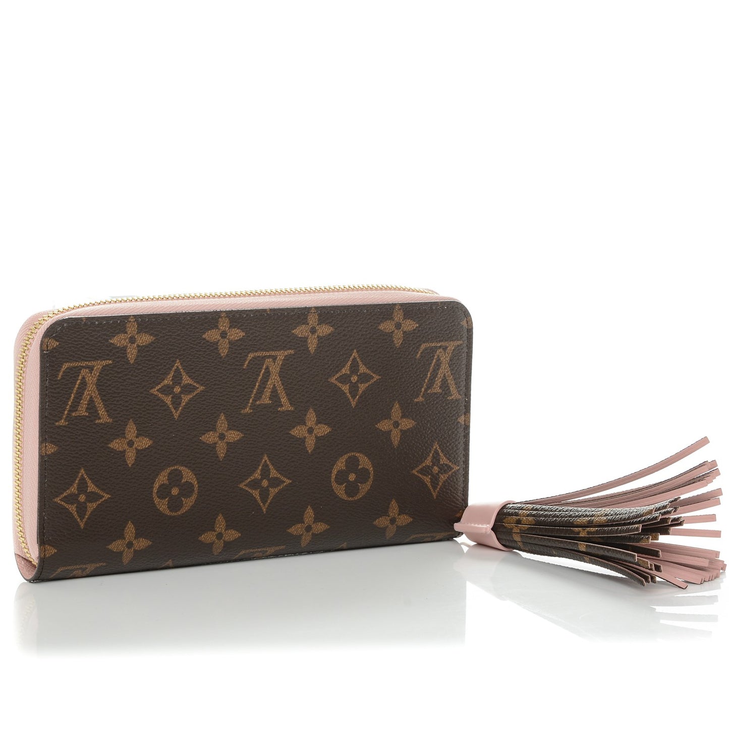 Monogram Pompon Zippy Wallet Rose Ballerine