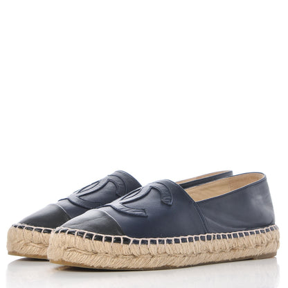 Chanel Lambskin CC Espadrilles 36 Dark Navy 3 of 11