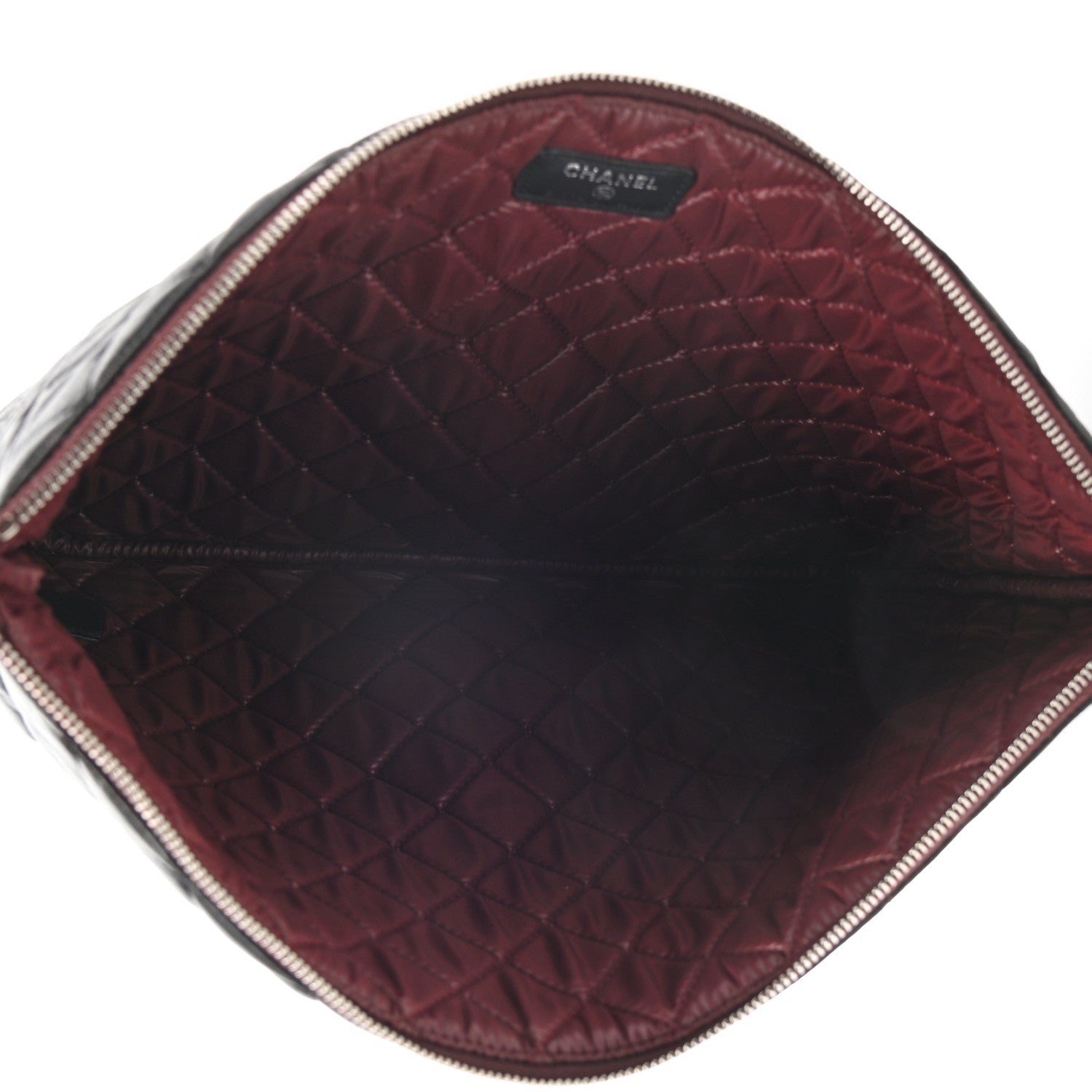 Chanel Lambskin Quilted Large Cosmetic Case Black 5 of 7