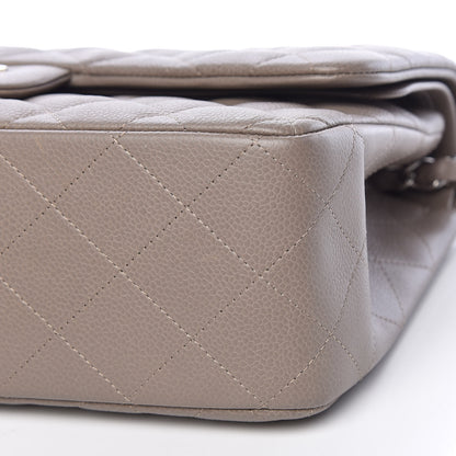 Chanel Caviar Quilted Jumbo Double Flap Light Grey 7 of 13