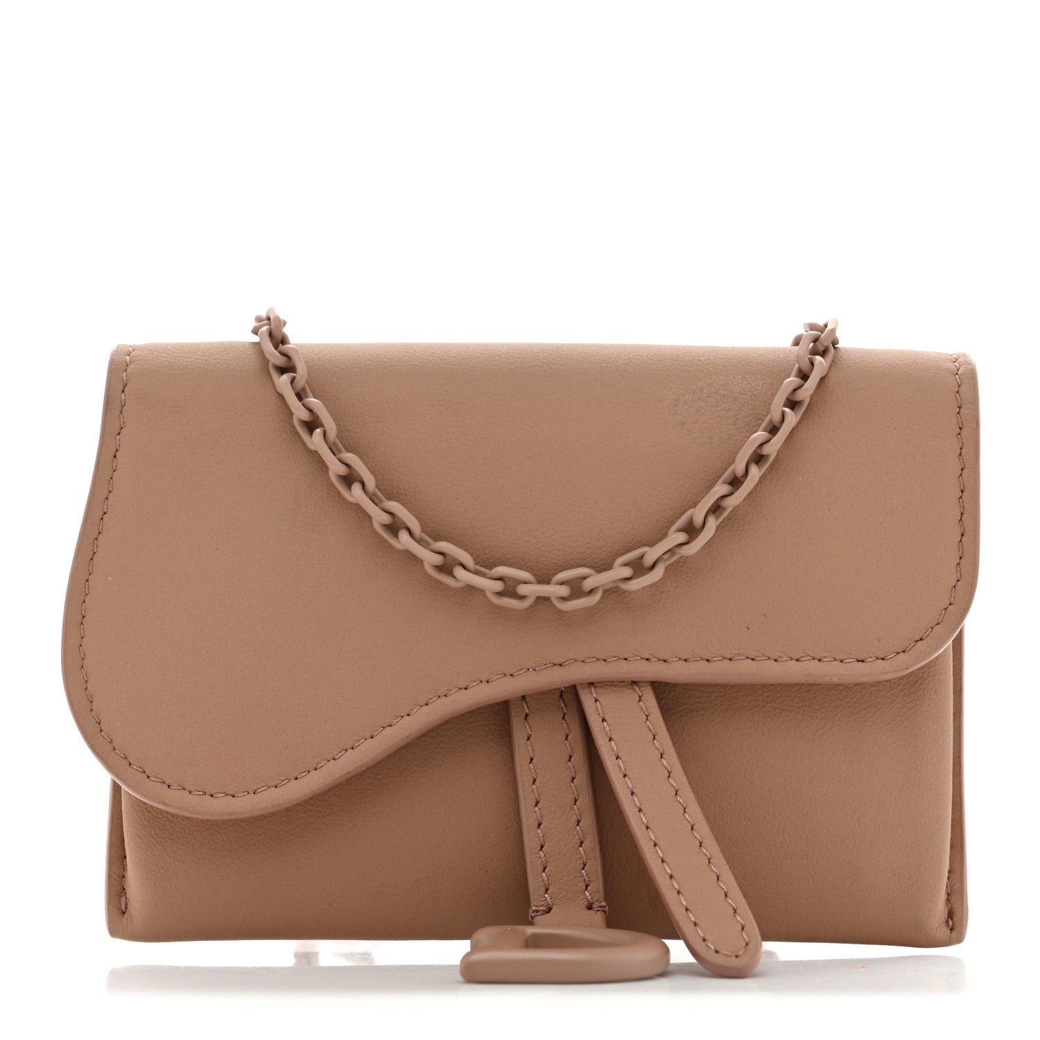 Christian Dior Ultra Matte Calfskin Nano Saddle Chain Pouch Rose Des Vents 1 of 11
