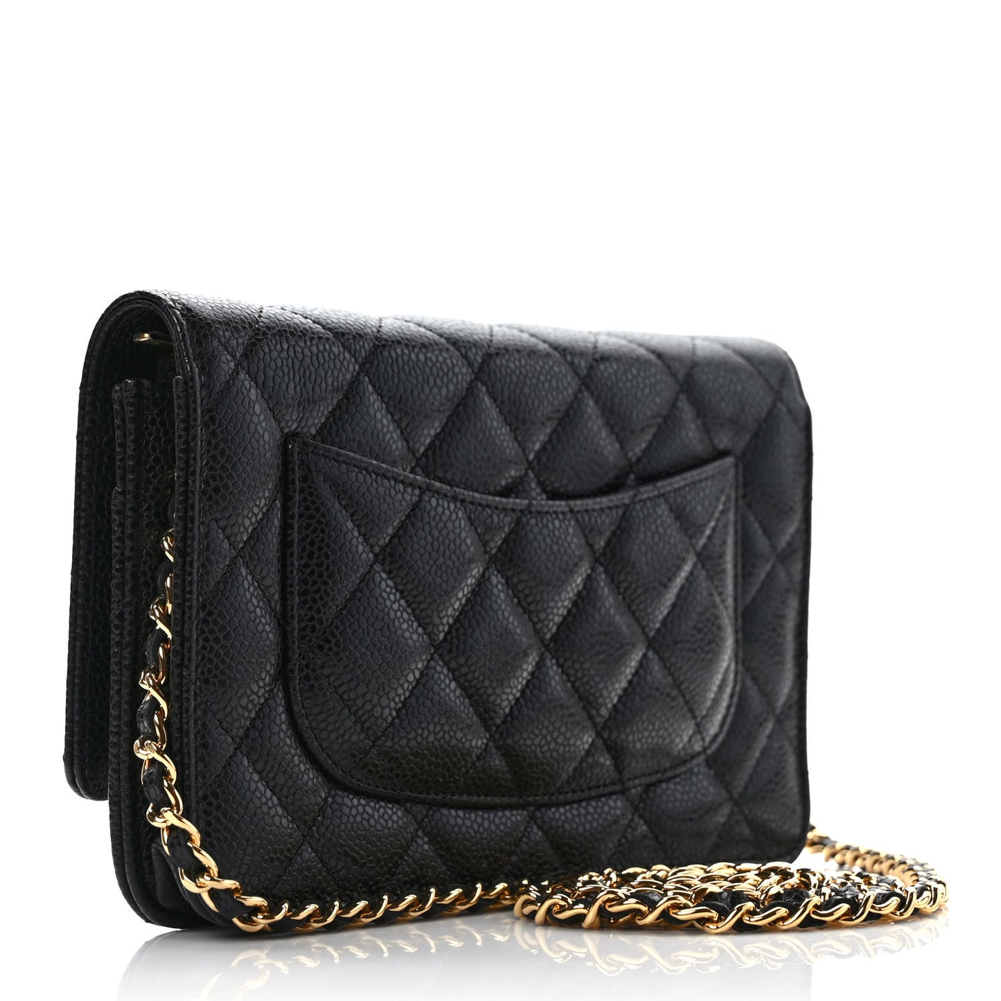 Caviar Quilted Wallet On Chain WOC Black