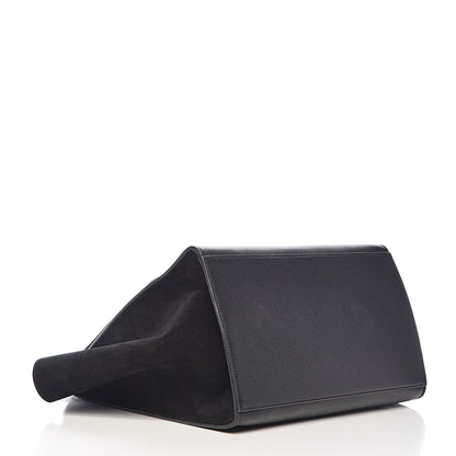 Celine Drummed Calfskin Suede Large Trapeze Black 4 of 17