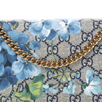 Gucci GG Supreme Monogram Blooms Chain Wallet Blue 10 of 11